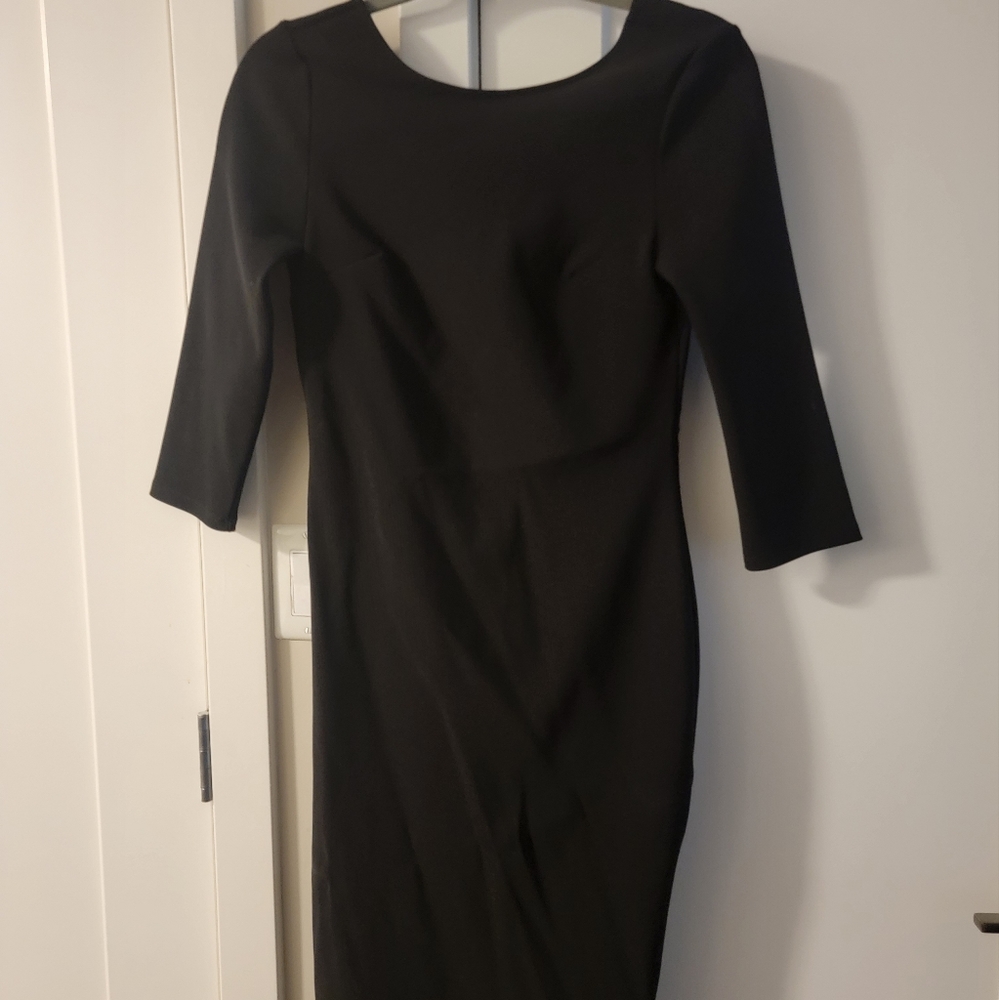 Black long bodycon dress
